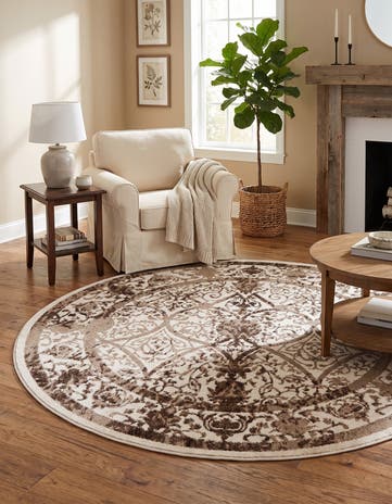 Beige Miranda Round Rug