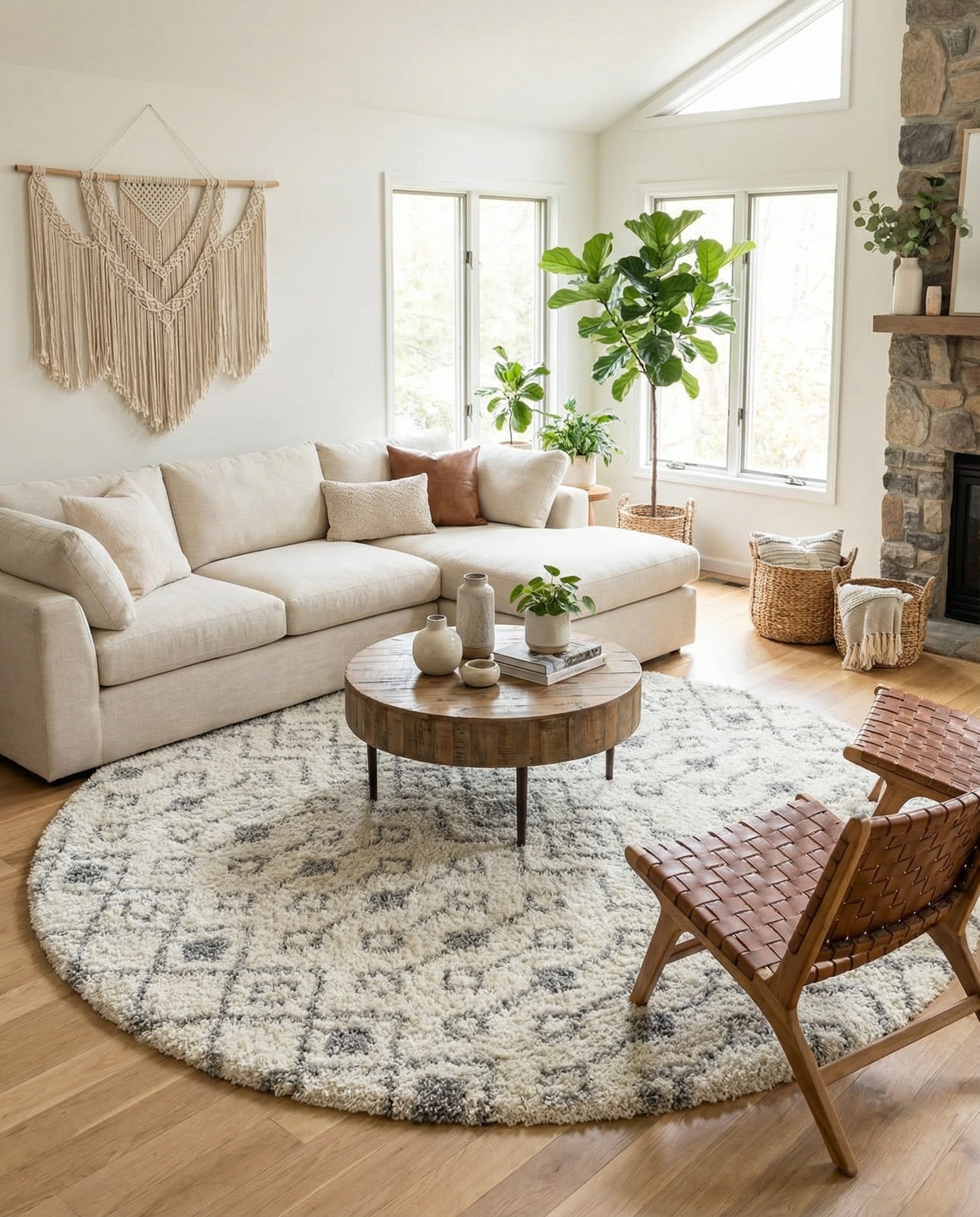 Primary image 10' x 10' Moroccan Trellis Shag Round Rug