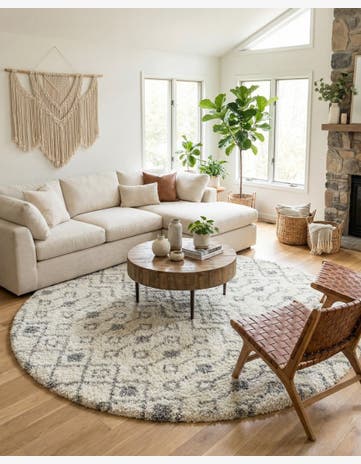 10' x 10' Moroccan Trellis Shag Round Rug