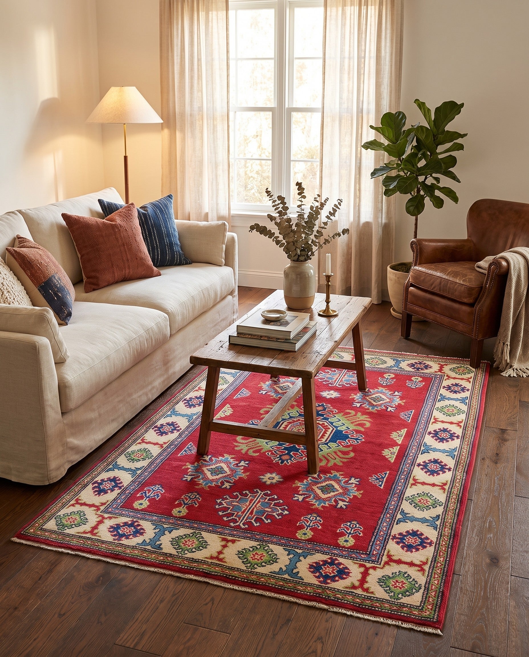 3' 4 x 5' 1 Hand Knotted Kazak Rug