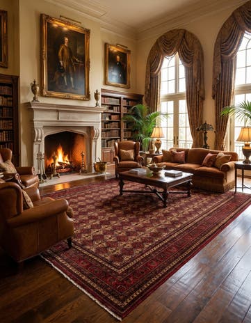 13' 4 x 20' 5 Hand Knotted Afghan Ersari Wool Rug