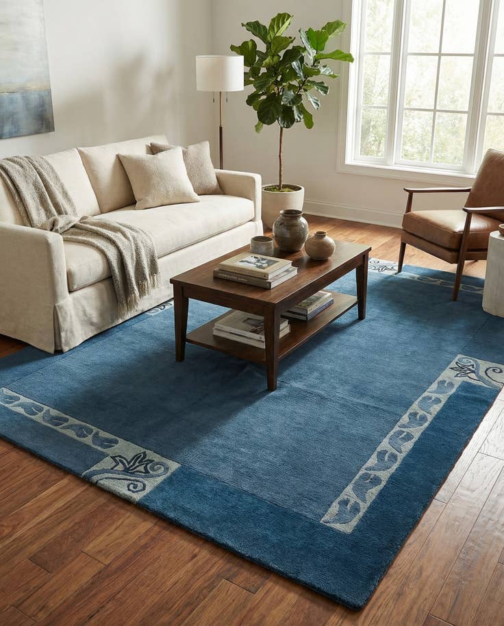 Detail image of 4' 6 x 6' 7 Hand Knotted Nepal Wool Rug