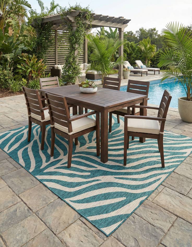 Detail image of 10' x 10'  Washable Safari Indoor / Outdoor Square Rug