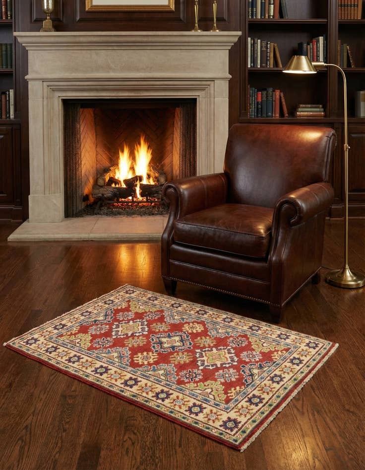 Detail image of 2' 8 x 4' 2 Hand Knotted Kazak Rug