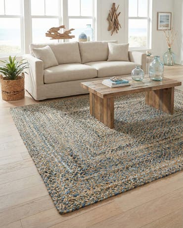  5' 1 x 8'  Hand Braided Chindi Rug