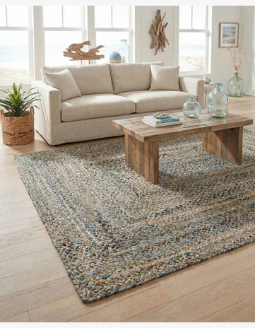 Natural Handmade Braided Chindi Rug