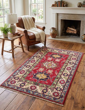 2' 7 x 4' Hand Knotted Kazak Rug