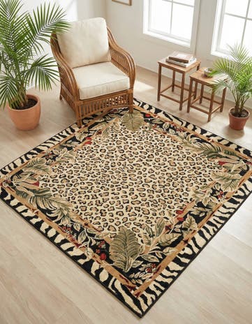 Cream Savannah Square Rug