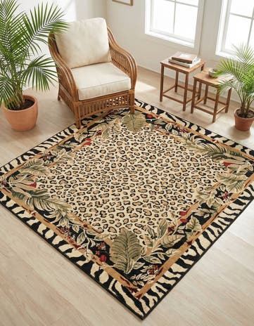 Cream Savannah Square Rug