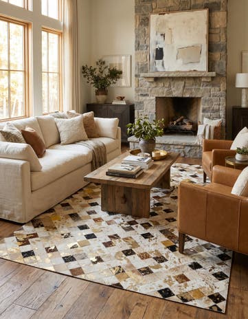 5' 1 x 7' 9 Cowhide - Patchwork Rug