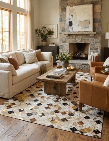 5' 1 x 7' 9 Cowhide - Patchwork Rug