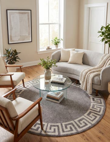 Gray Hera Round Rug