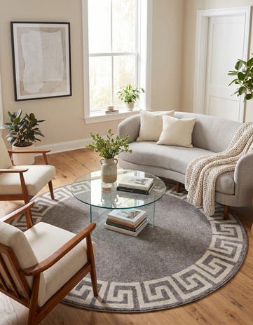 Gray Hera Round Rug