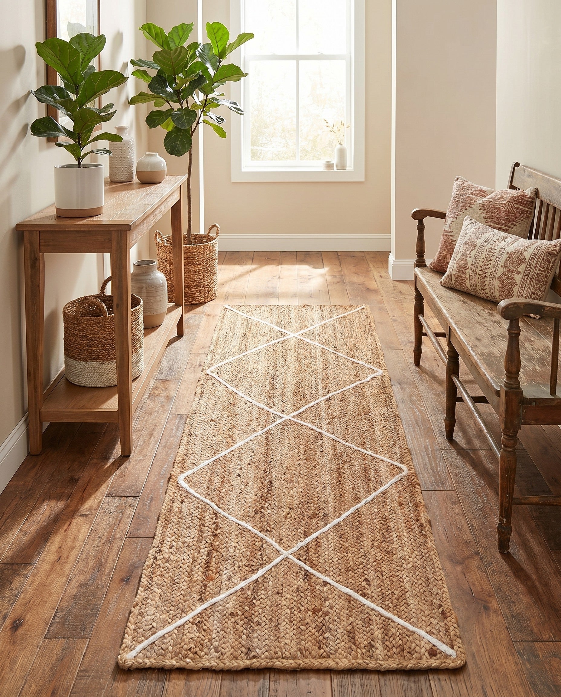 2' 2 x 6' 1 Handmade Braided Jute Runner Rug
