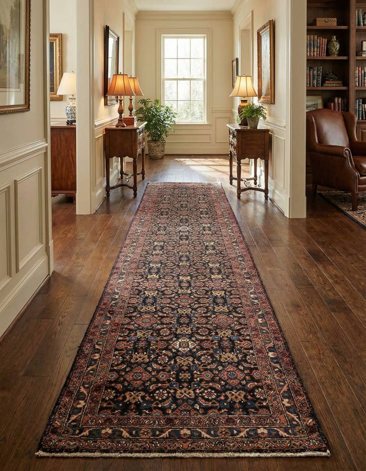 Detail image of 3' 5 x 13' 7 Hamedan Wool Runner Rug