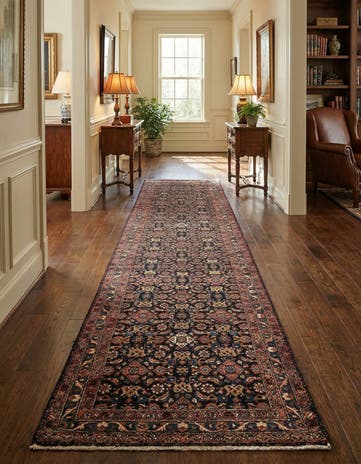 3' 5 x 13' 7 Hamedan Wool Runner Rug