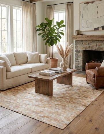 4' 8 x 6' 7 Cowhide Rug