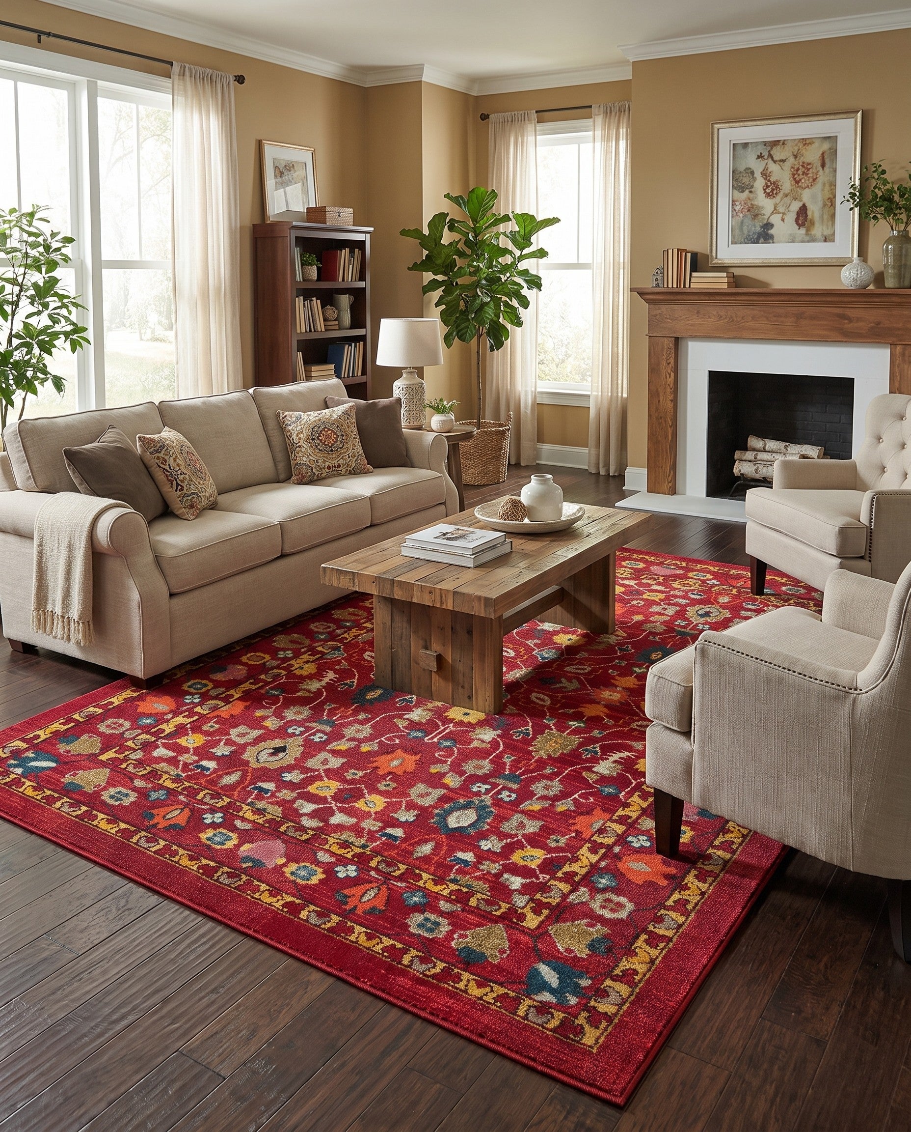 Pink Washable Fleur Rug
