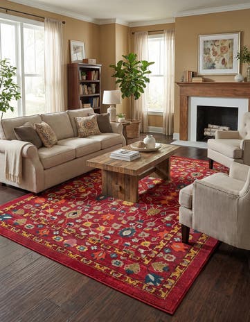 Pink Washable Fleur Rug
