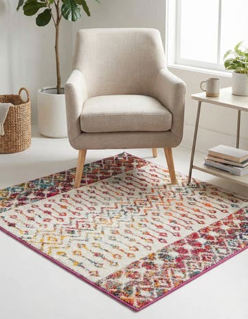 3' x 3' Moroccan Trellis Square Rug