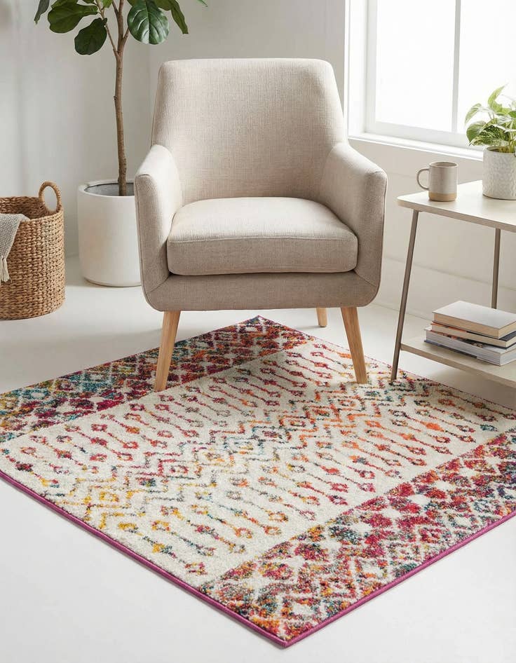 Detail image of 3' x 3' Moroccan Trellis Square Rug