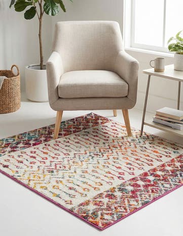 3' x 3' Moroccan Trellis Square Rug
