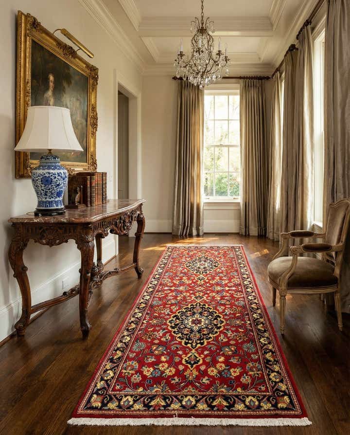 2' 7 x 6' 8 Hand Knotted Qom Persian Runner Rug