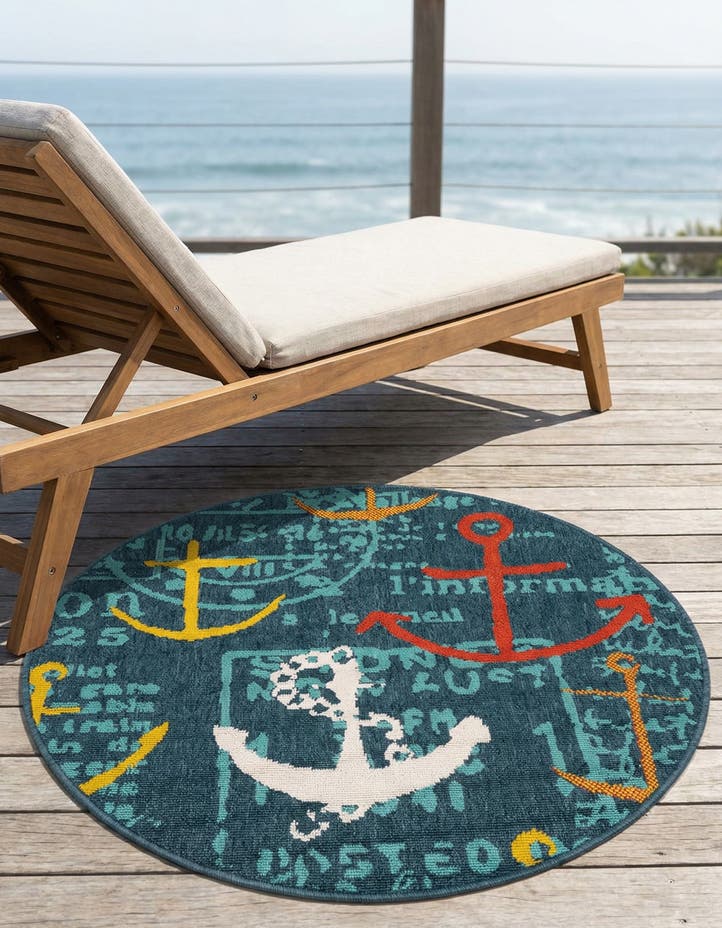 3' x 3' Easy-Clean Coastal Indoor / Outdoo...