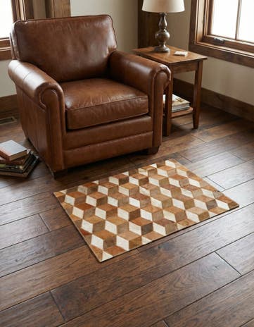 2' x 3' Cowhide Leather Rug
