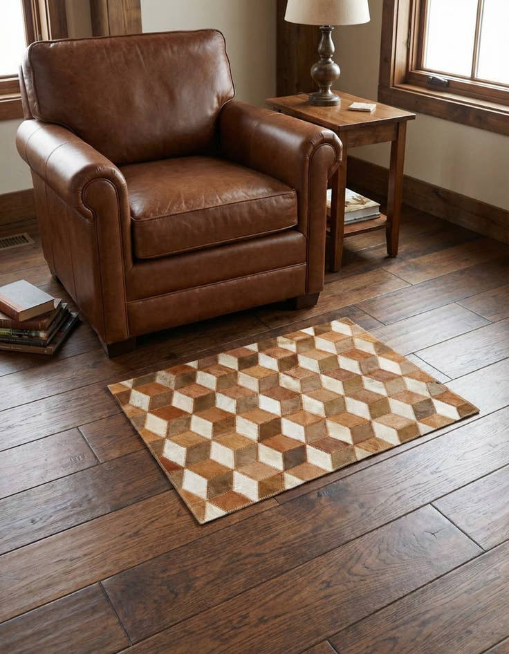 Detail image of 2' x 3' Cowhide Leather Rug