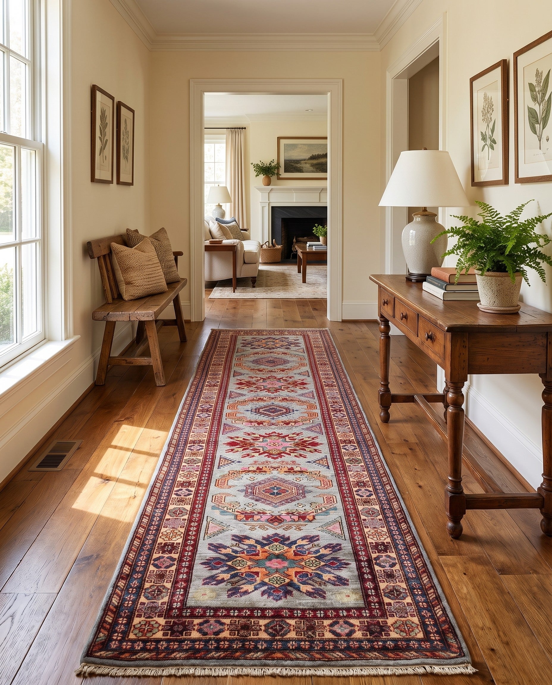 2' 7 x 9' 8 Hand Knotted Kazak Runner Rug