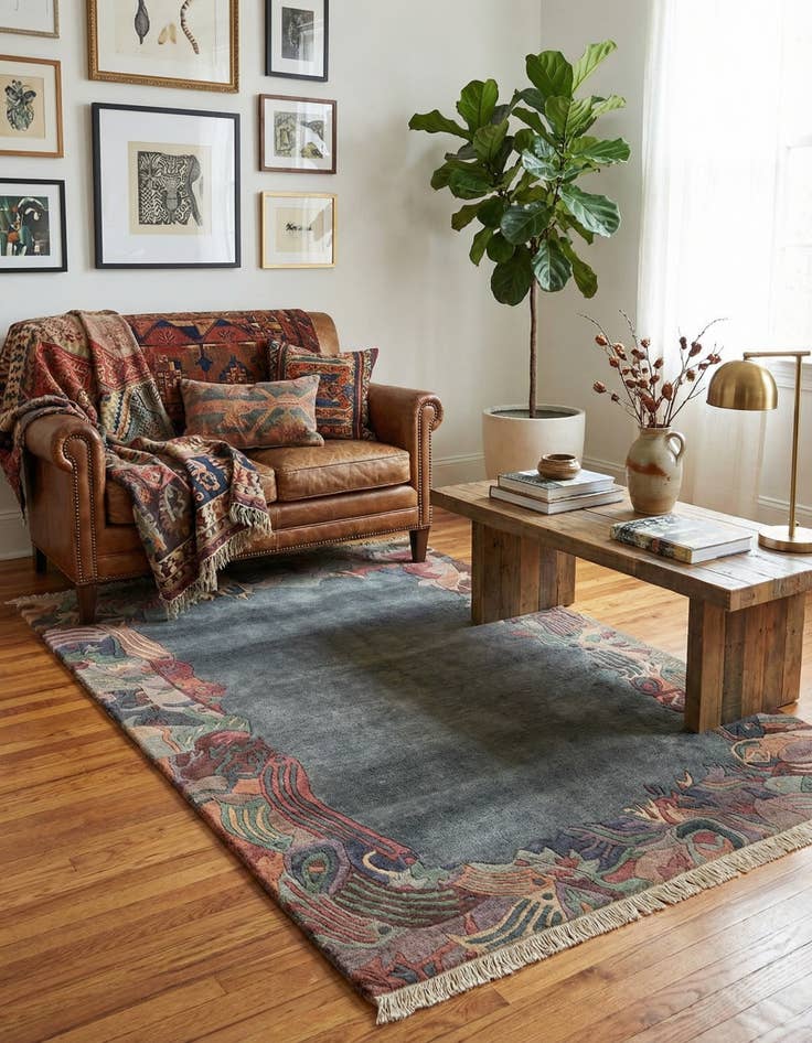 Detail image of 4' 3 x 5' 10 Hand Knotted Tibet Wool Rug