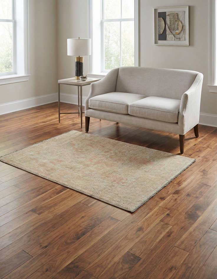 Detail image of 4' 1 x 6' 3 Hand Knotted Oushak Wool Rug