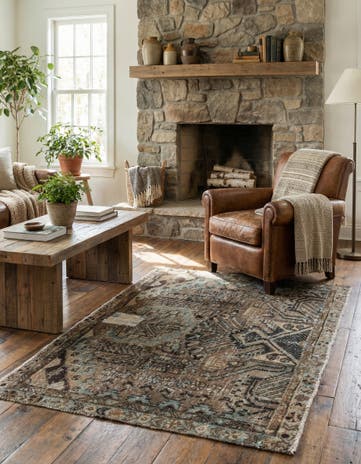 3' 6 x 4' 10 Hand Knotted Ultra Vintage Persian Wool Rug