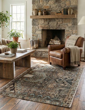 3' 6 x 4' 10 Hand Knotted Ultra Vintage Persian Wool Rug