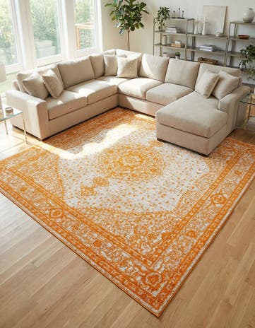 Orange Dover Square Rug