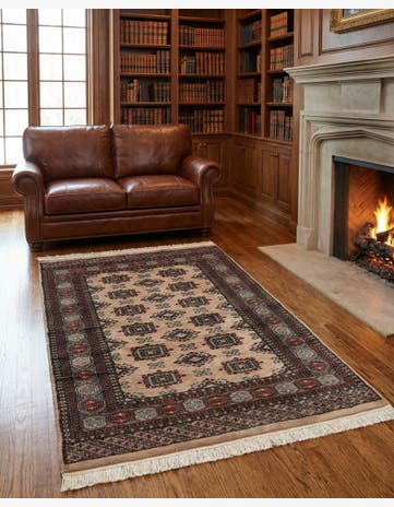 4' x 6' 5 Hand Knotted Bokhara Oriental Rug