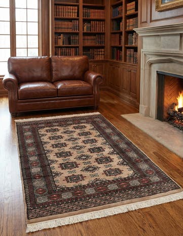 4' x 6' 5 Hand Knotted Bokhara Oriental Rug