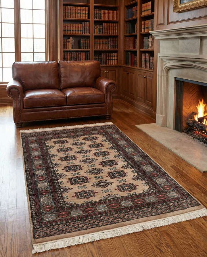 4' x 6' 5 Hand Knotted Bokhara Oriental Rug