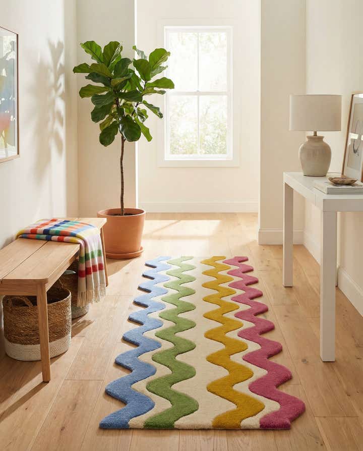 2' x 6' Happy Rugs Wavy Wool Runner