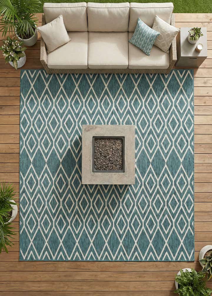 7' 10 x 7' 10 Easy-Clean Jill Zarin Turks and Caicos Indoor / Outdoor Square Rug