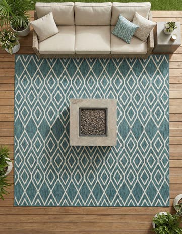 7' 10 x 7' 10 Easy-Clean Jill Zarin Turks and Caicos Indoor / Outdoor Square Rug