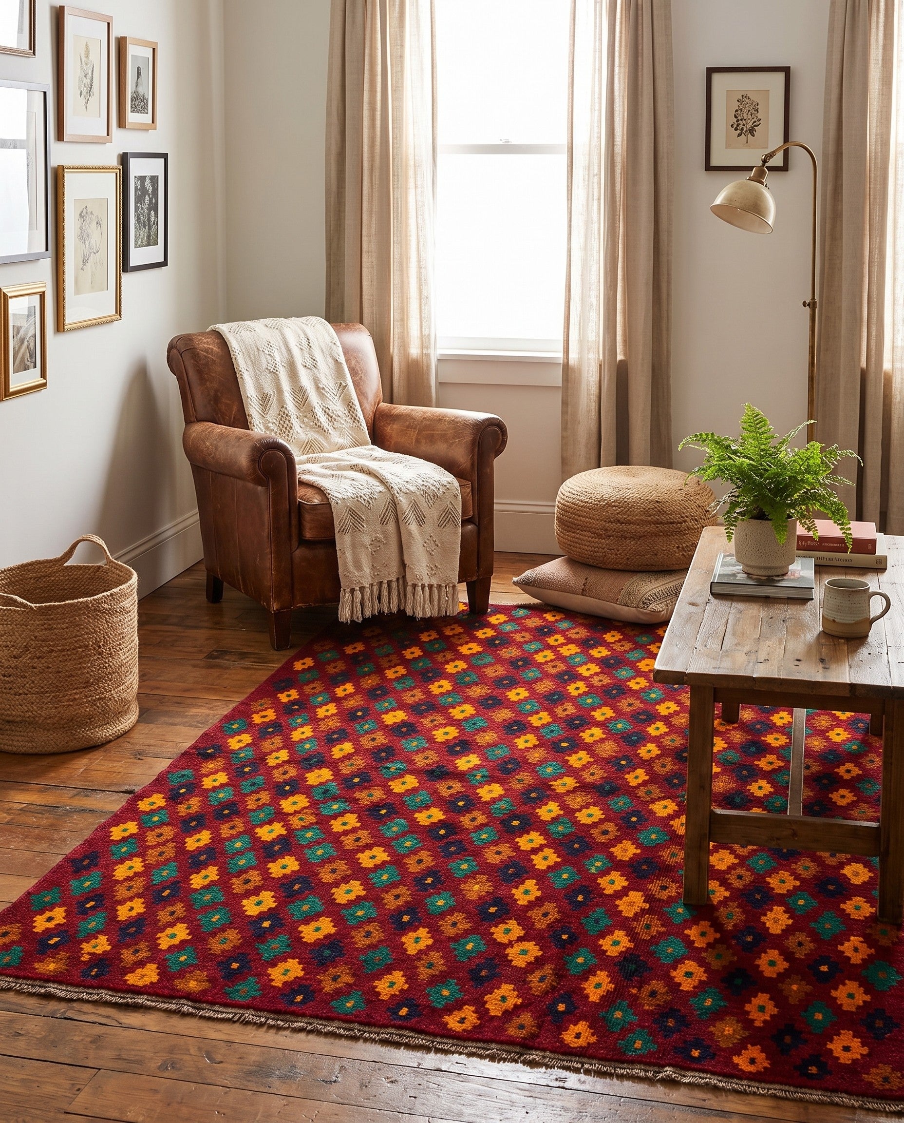 4' x 5' 9 Hand Knotted Balouch Wool Rug