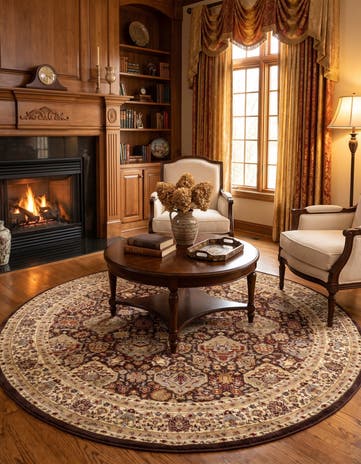 7' 10 x 7' 10 Classic Agra Round Rug