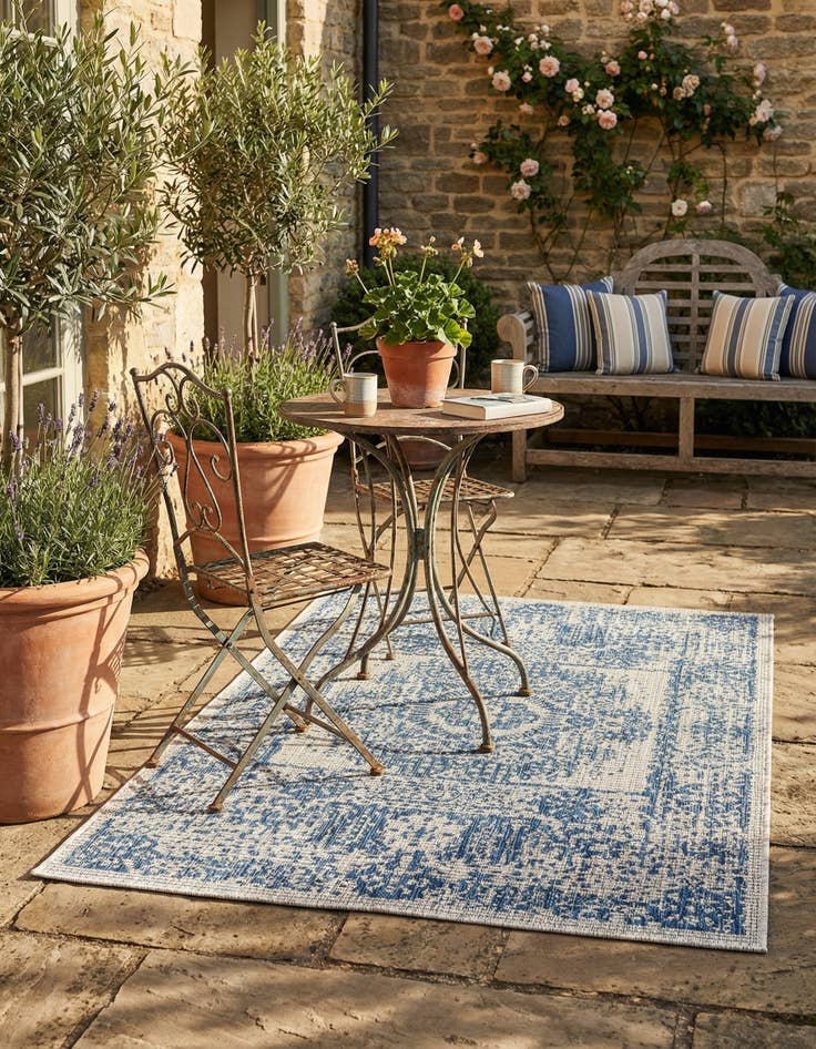 Detail image of 3' x 5' 3 Easy-Clean Traditional Indoor / Outdoor Rug