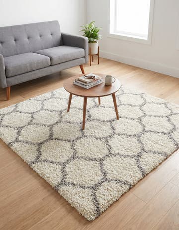 5' 3 x 5' 3 Lattice Shag Square Rug