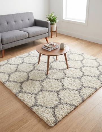 5' 3 x 5' 3 Lattice Shag Square Rug