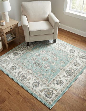 Aqua Aurelia Square Rug