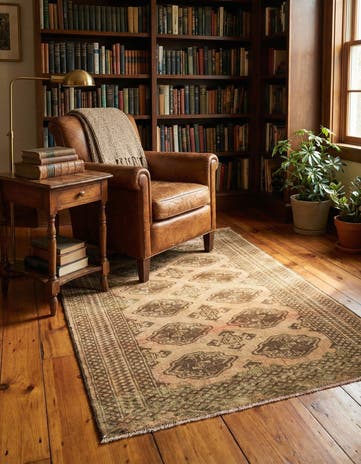 3' 4 x 4' 6 Hand Knotted Ultra Vintage Persian Wool Rug