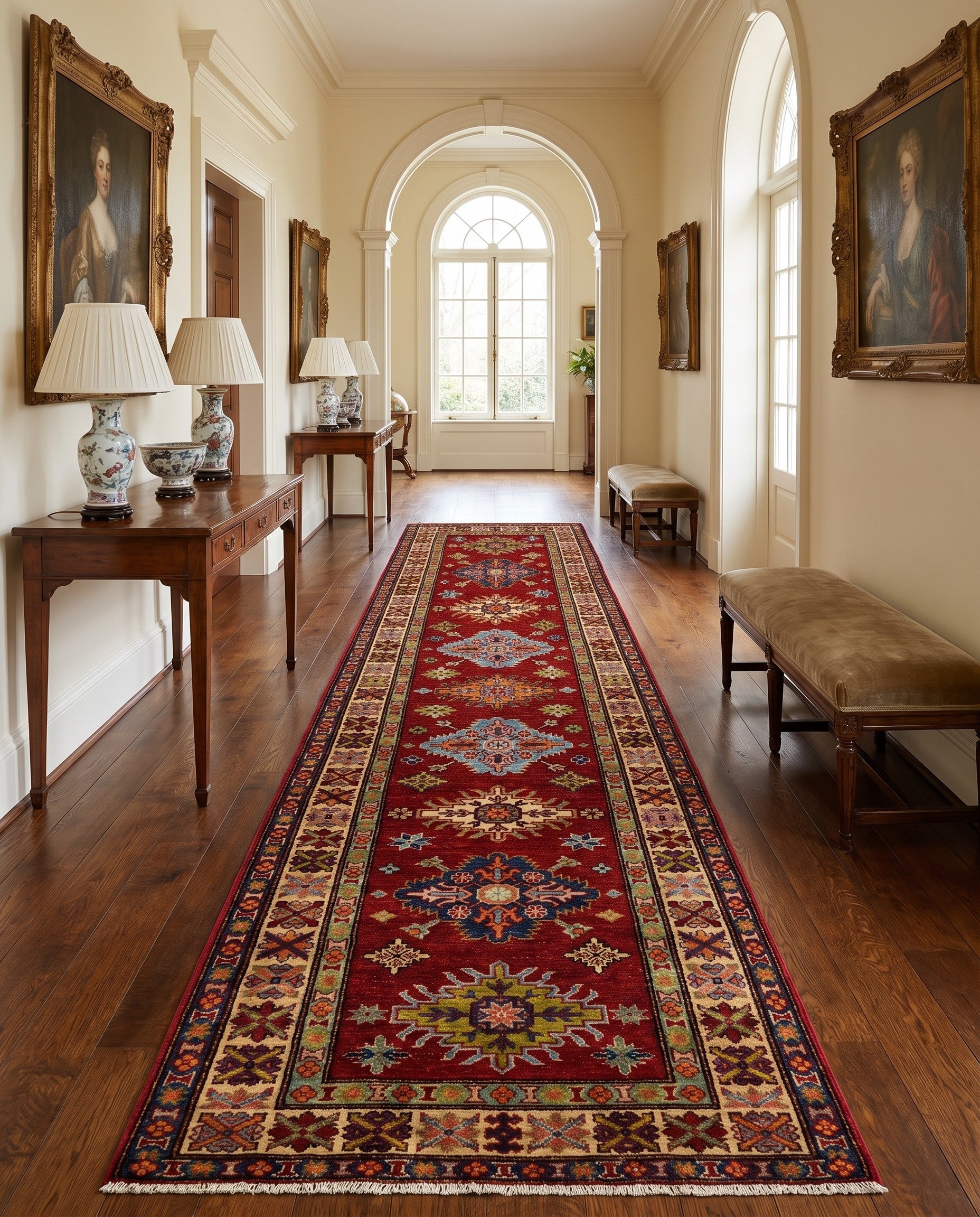 2' 7 x 9' 9 Hand Knotted Kazak Runner Rug